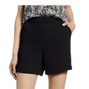 Halogen Black Side Pockets Elastic High Rise Waist Soft Pull On Shorts Womens